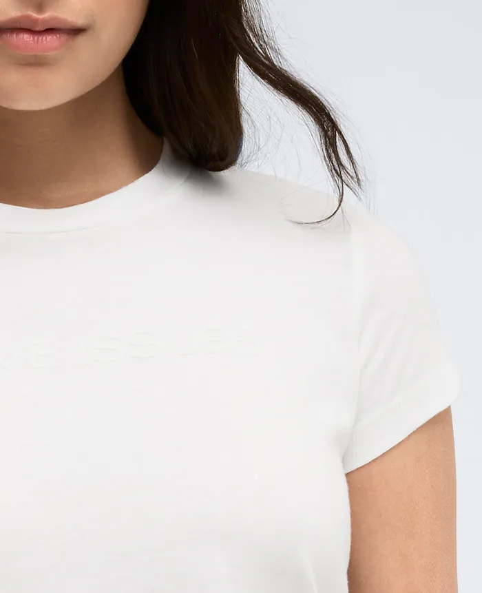 Kenneth Cole Tops Women Short Sleeve Cotton Modal Tee White Kenneth Cole Tops Women Short Sleeve Cotton Modal Tee White
