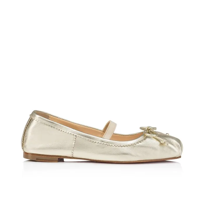 Kids Baballet Ballerinas 8211 Iridescent Nappa Leather 8211 Platine Baby Christian Louboutin Ballerinas