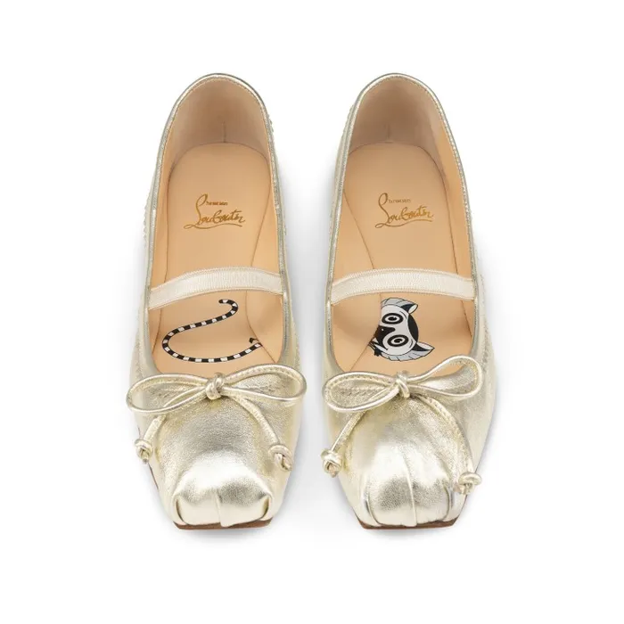 Kids Baballet Ballerinas 8211 Iridescent Nappa Leather 8211 Platine Baby Christian Louboutin Ballerinas