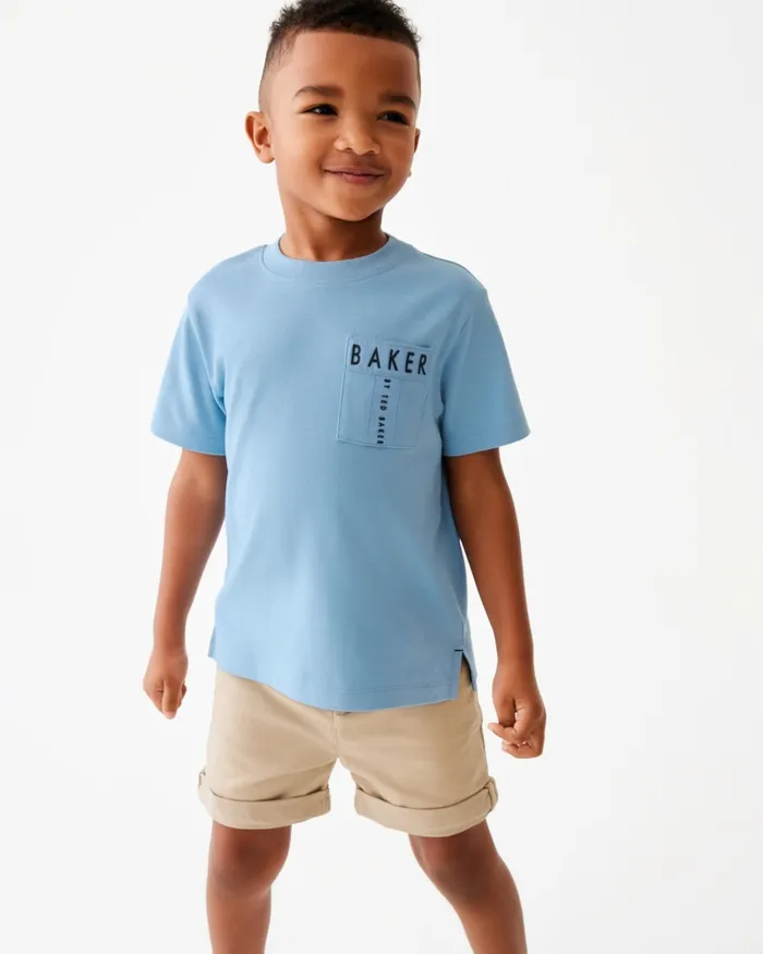 Kids CODRIN 8211 Branded Pocket Detail TShirt Blue Ted Baker Tops Kids CODRIN 8211 Branded Pocket Detail TShirt Blue Ted Baker Tops