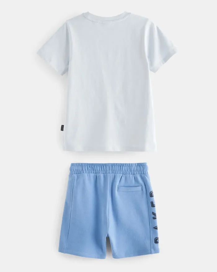 Kids CRAKLES 8211 Branded Cotton TShirt And Shorts Set Blue Ted Baker Sets and Outfits