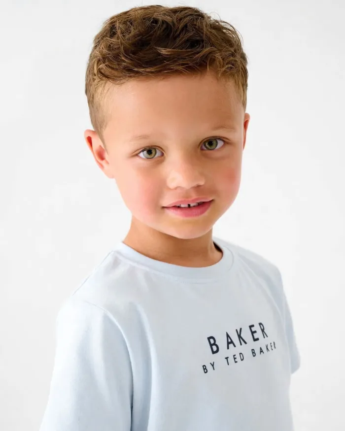 Kids CRAKLES 8211 Branded Cotton TShirt And Shorts Set Blue Ted Baker Sets and Outfits