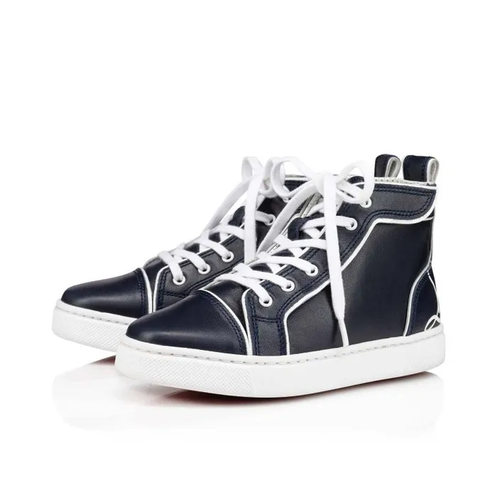 Kids Funnytopi Hightop Sneakers 8211 Calf Leather 8211 Navy Christian Louboutin Sneakers