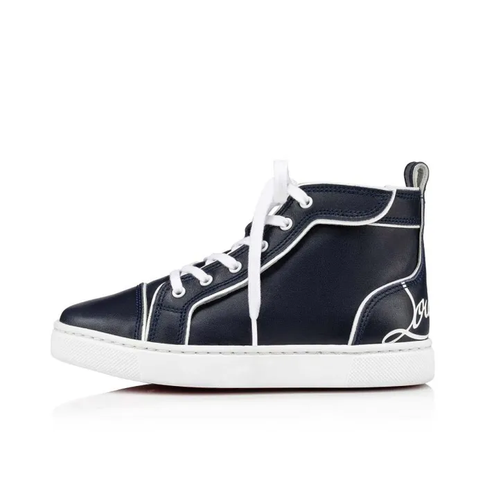 Kids Funnytopi Hightop Sneakers 8211 Calf Leather 8211 Navy Christian Louboutin Sneakers