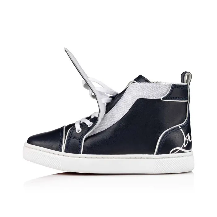 Kids Funnytopi Hightop Sneakers 8211 Calf Leather 8211 Navy Christian Louboutin Sneakers