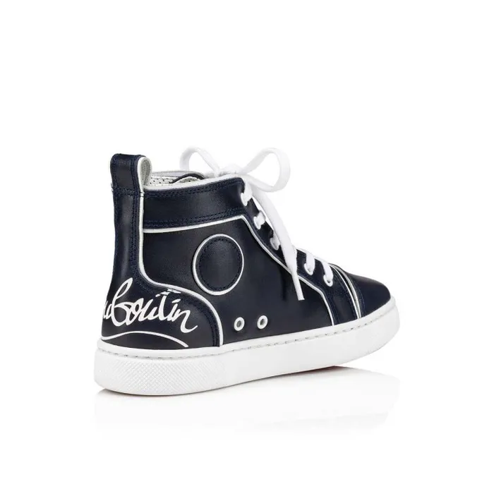 Kids Funnytopi Hightop Sneakers 8211 Calf Leather 8211 Navy Christian Louboutin Sneakers