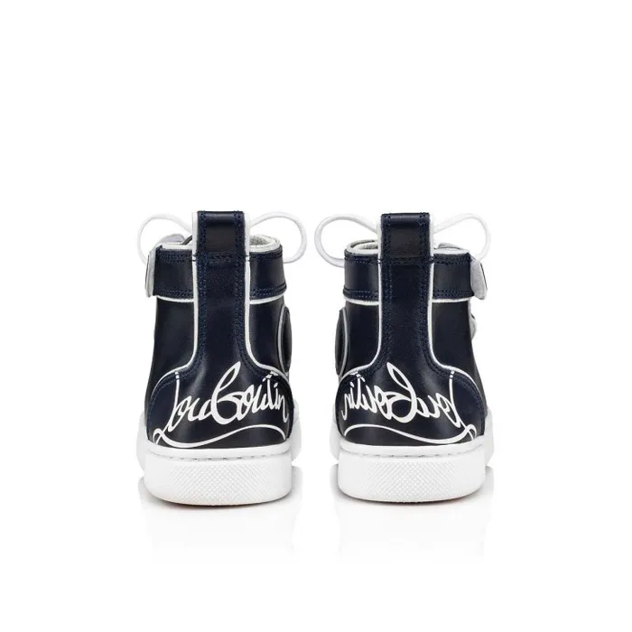 Kids Funnytopi Hightop Sneakers 8211 Calf Leather 8211 Navy Christian Louboutin Sneakers
