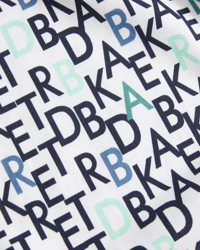 Kids MARLAR 8211 Branded Letter Print Polo Shirt White Ted Baker Tops