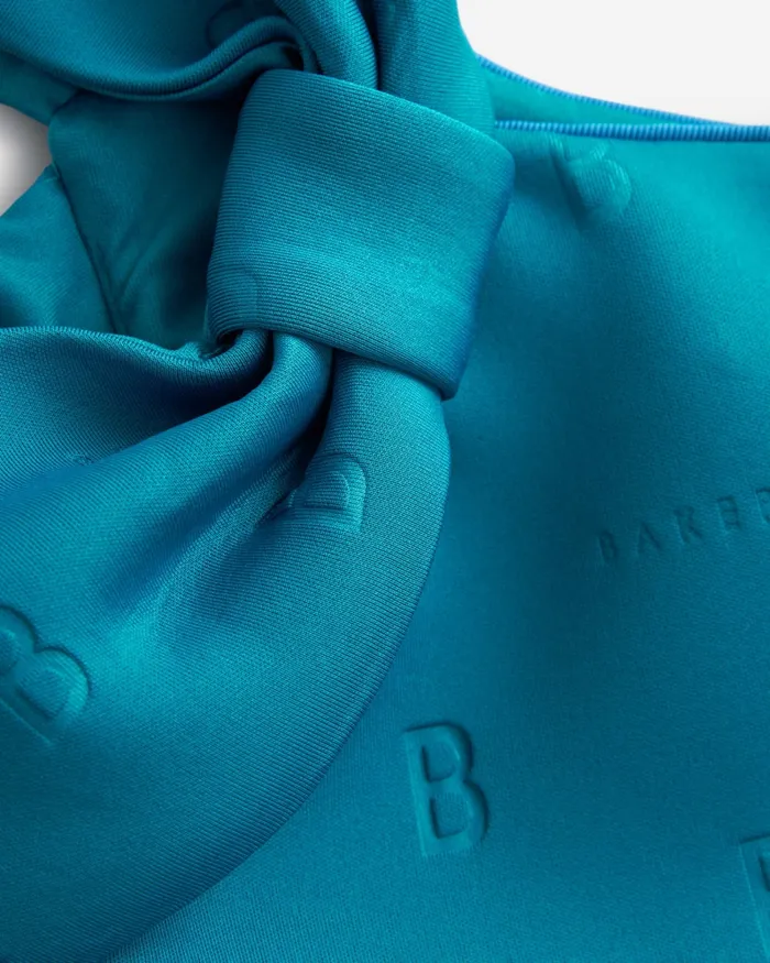 Kids MINDIEE 8211 Bow Shoulder Logo Scuba Dress Blue Ted Baker Dresses Kids MINDIEE 8211 Bow Shoulder Logo Scuba Dress Blue Ted Baker Dresses