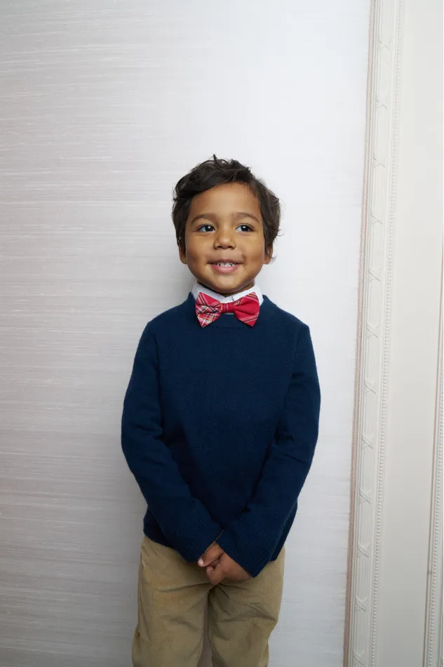 Kids Mommy and Me LoveShackFancy Bastow Tartan Bow Tie Cheery Red