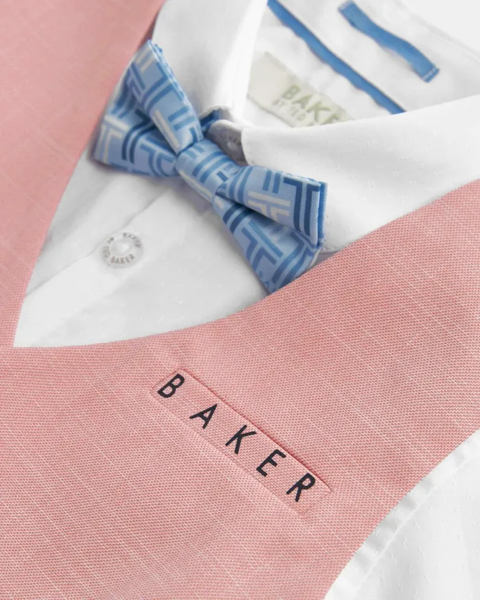 Kids NELU 8211 Branded Waistcoat Shorts And Shirt Set Pink Ted Baker Tops Kids NELU 8211 Branded Waistcoat Shorts And Shirt Set Pink Ted Baker Tops
