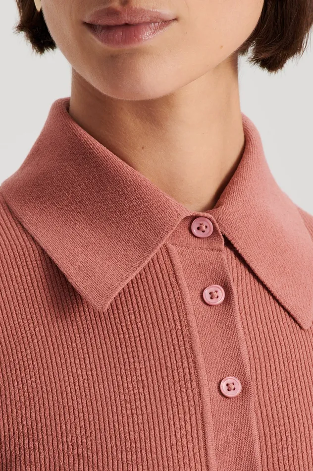 KNIT SHIRT BLUSH Women Tops Scanlan Theodore KNIT SHIRT BLUSH Women Tops Scanlan Theodore