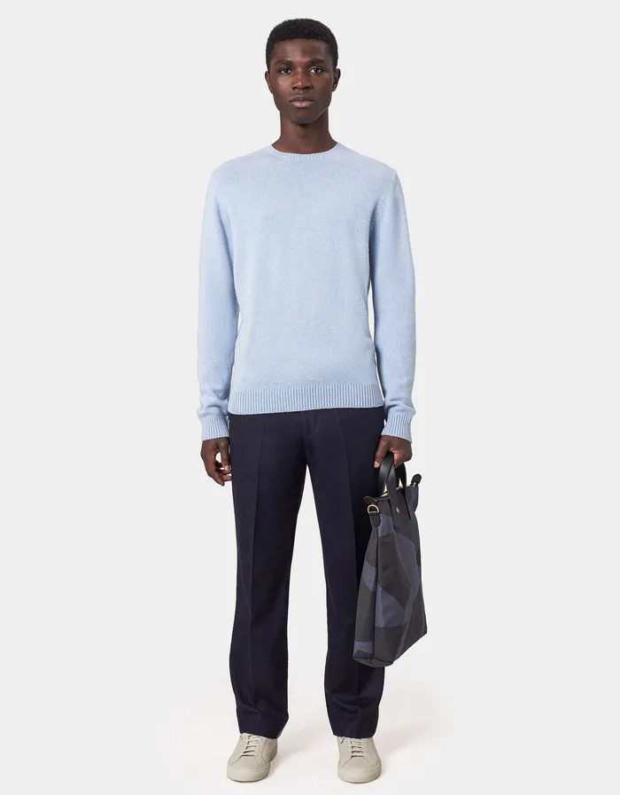 Knit Sweaters Colorfulstandard Men Classic Merino Wool Crew 8211 Polar Blue