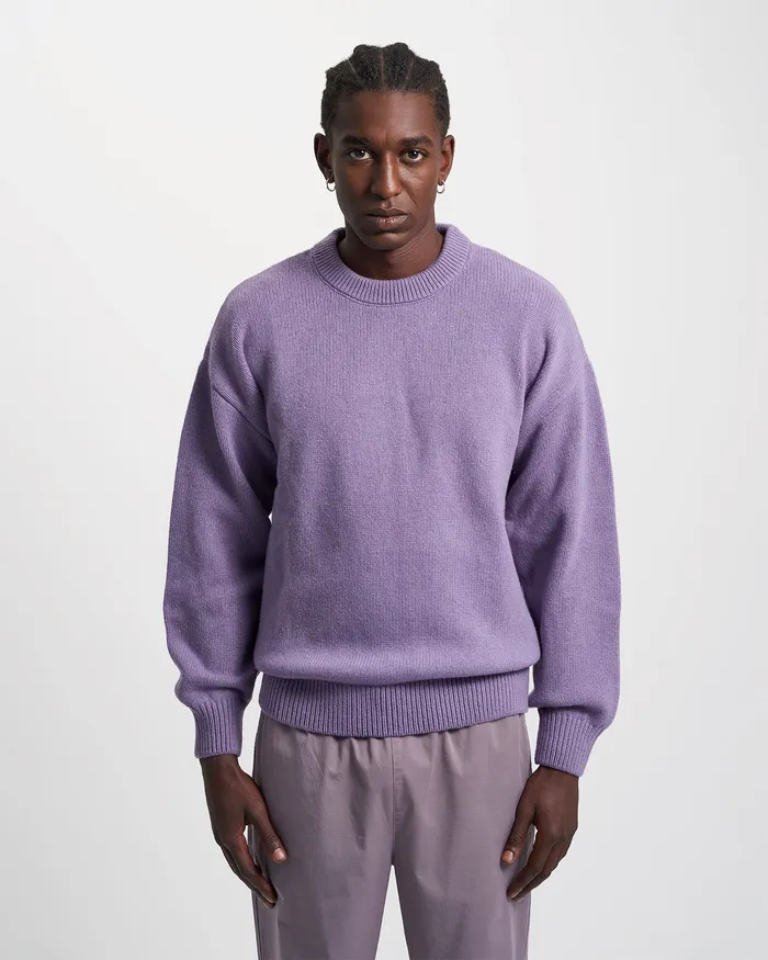 Knit Sweaters Oversized Merino Wool Crew 8211 Heather Grey 8211 Colorfulstandard Men