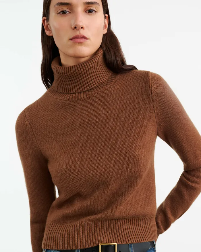 Knits and Sweaters HOLLYN CASHMERE TURTLENECK SWEATER Coffee 8211 Nili Lotan Women