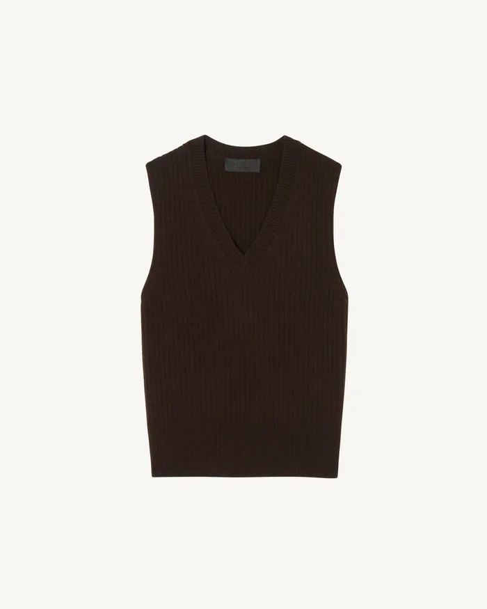Knits and Sweaters Women IKER CASHMERE VEST Espresso Nili Lotan