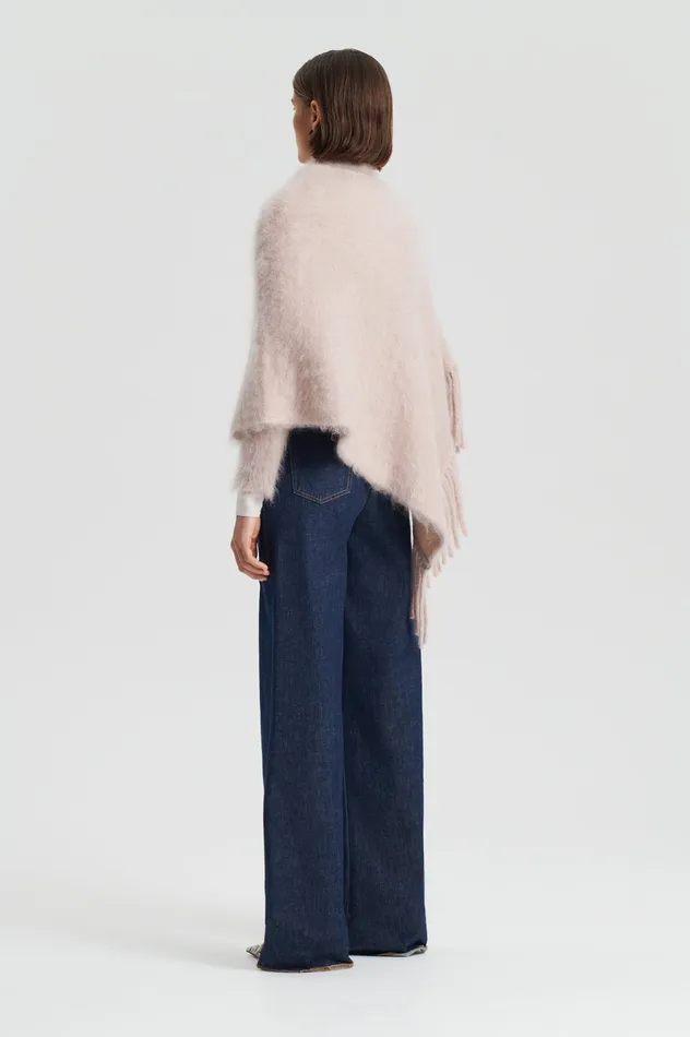 Knitwear BRUSHED FRINGED CAPE MINK Scanlan Theodore Women