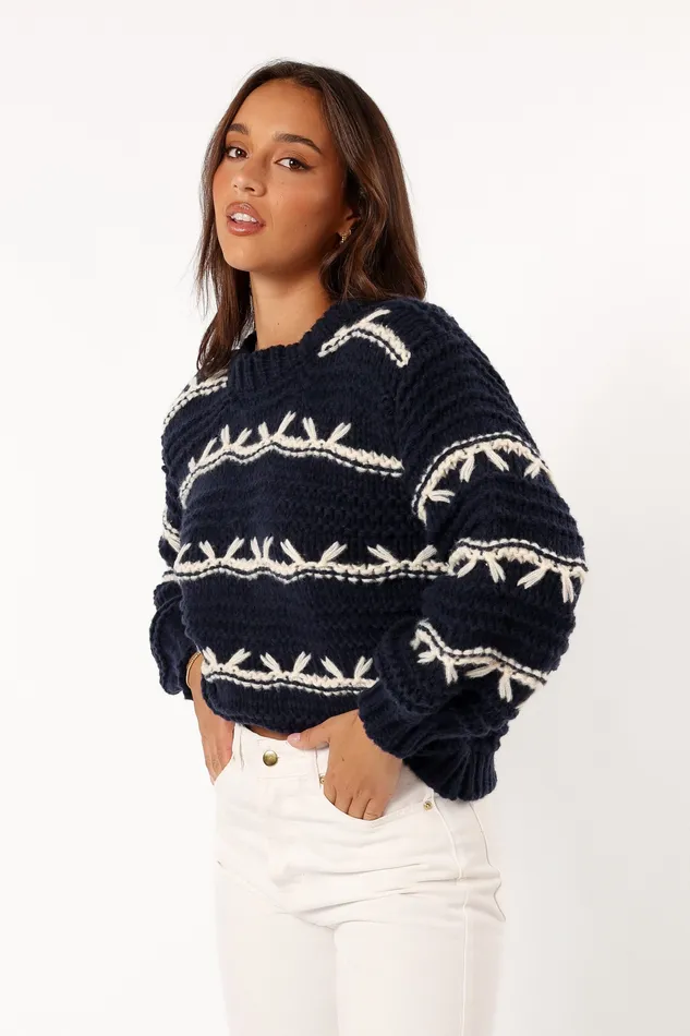 Knitwear Bryony Knit Sweater 8211 Navy Navy petalandpup Women