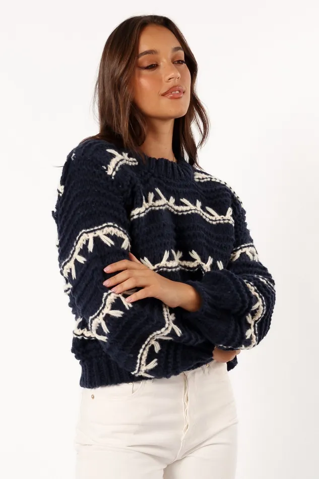 Knitwear Bryony Knit Sweater 8211 Navy Navy petalandpup Women
