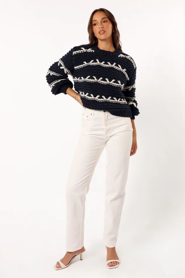 Knitwear Bryony Knit Sweater 8211 Navy Navy petalandpup Women