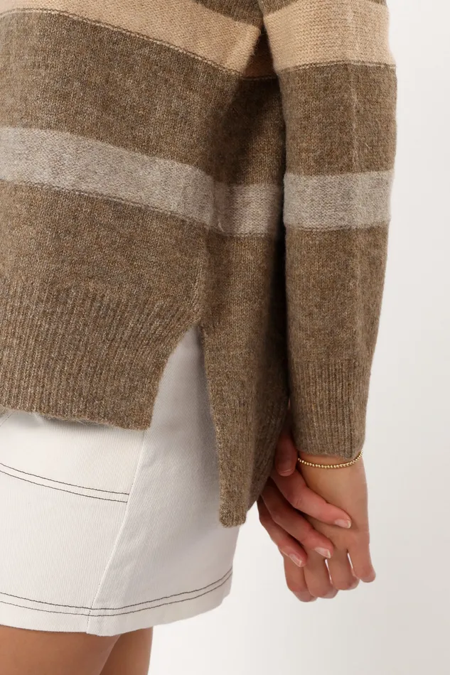 Knitwear petalandpup Women Esther Stripe Knit Sweater 8211 Brown Brown