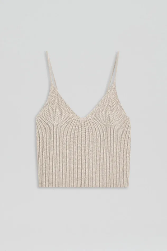 Knitwear Scanlan Theodore Women CASHMERE CAMISOLE DOVE Knitwear Scanlan Theodore Women CASHMERE CAMISOLE DOVE