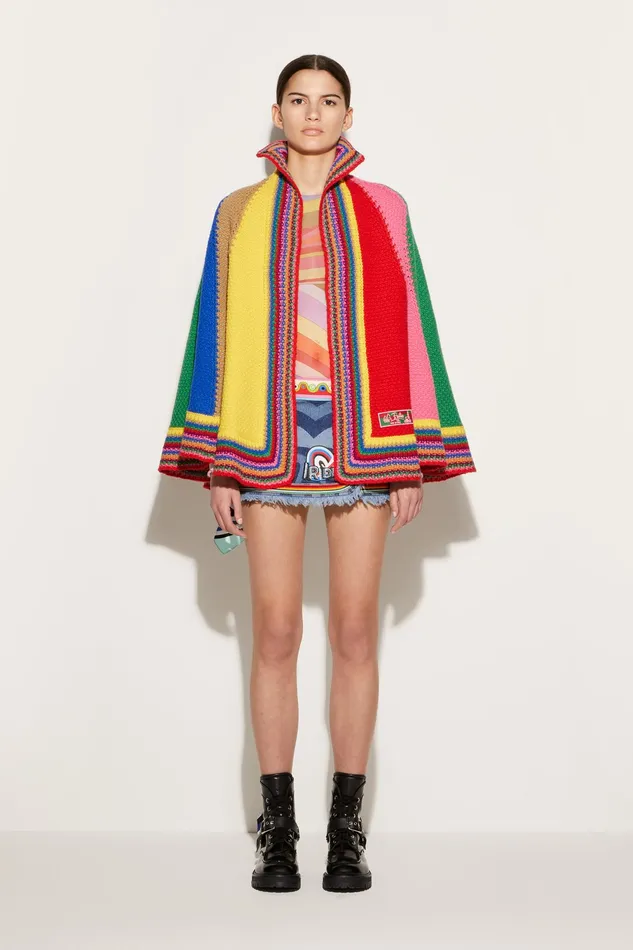 Knitwear Women PUCCI Colourblock Wool Cape