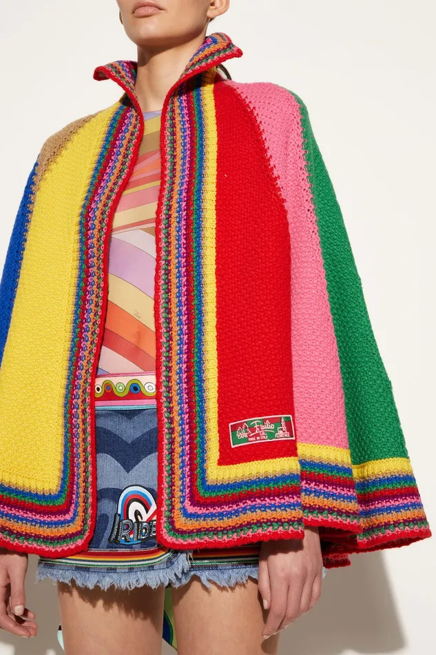 Knitwear Women PUCCI Colourblock Wool Cape