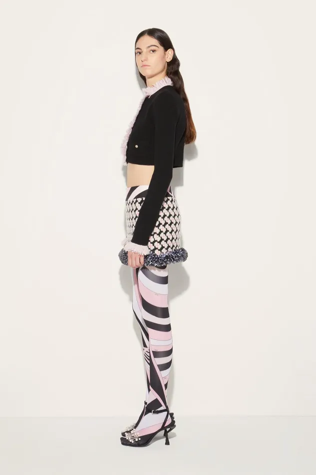 Knitwear Women PUCCI Fringed Cropped Cardigan