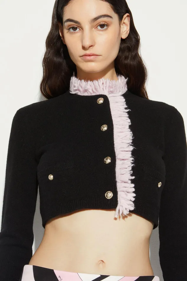 Knitwear Women PUCCI Fringed Cropped Cardigan