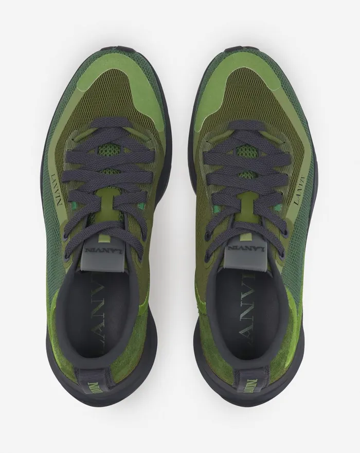 Li Mesh Sneakers Dark Greengreen Men Lanvin Sneakers