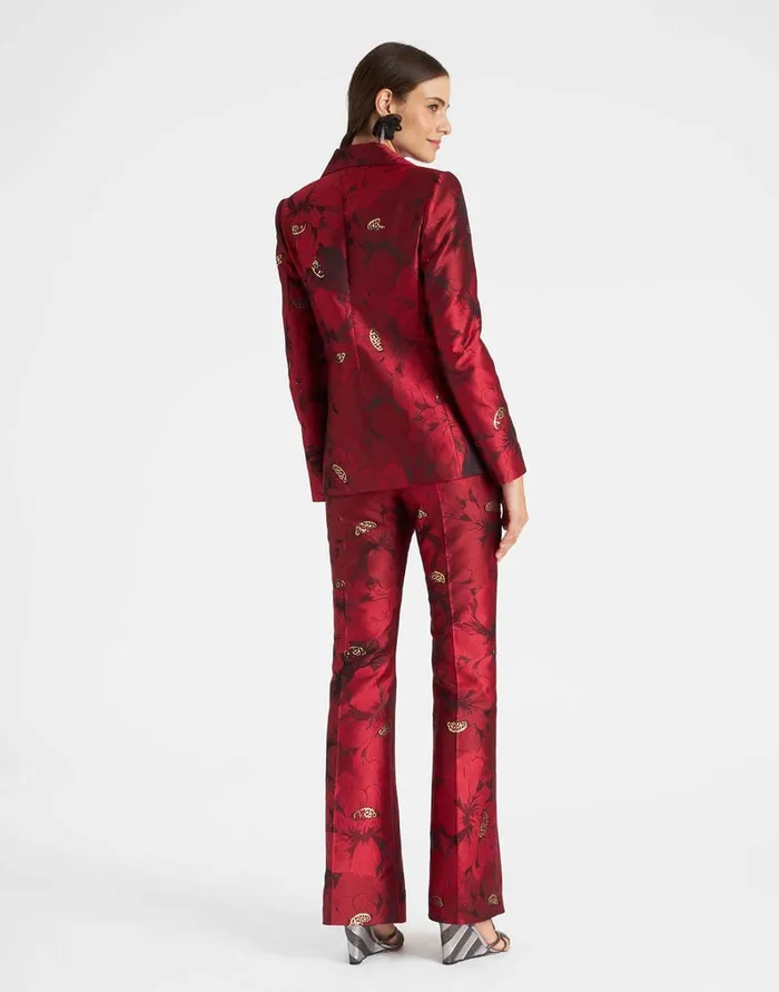 La Doublej 247 Jacket Ruby Red In Jacquard Women Outerwear