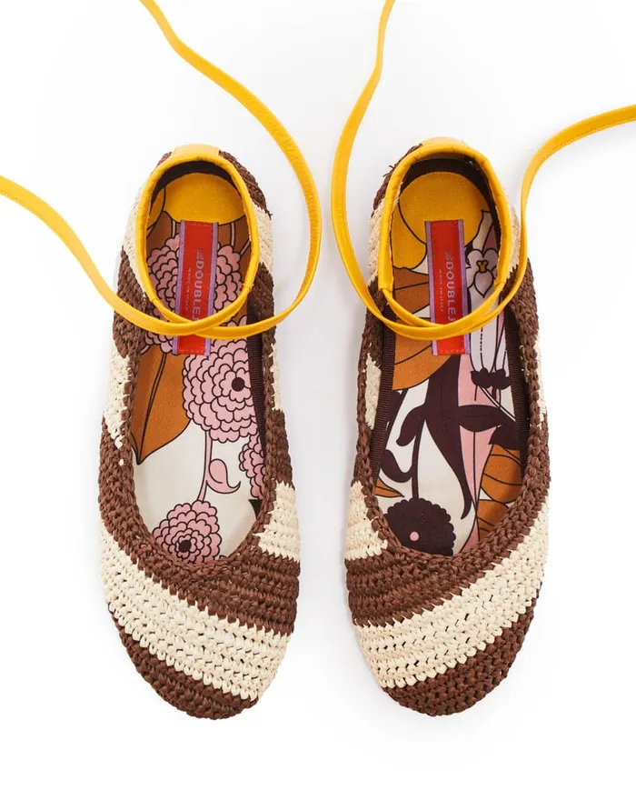 La Doublej Ballerina Flats Veneziana In Twill Women Shoes
