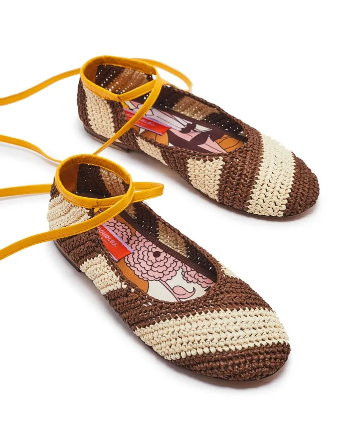 La Doublej Ballerina Flats Veneziana In Twill Women Shoes