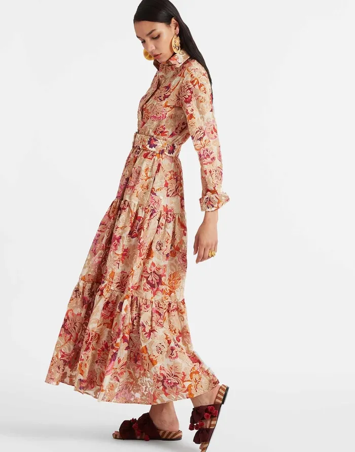 La Doublej Bellini Dress Hottie Cream In Embroidered Organza Women Dresses
