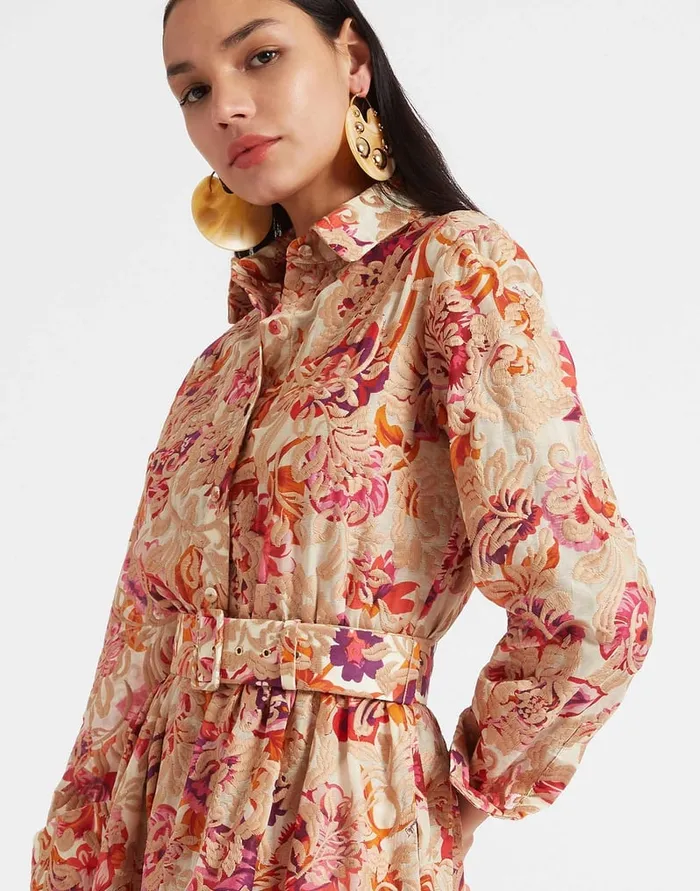 La Doublej Bellini Dress Hottie Cream In Embroidered Organza Women Dresses