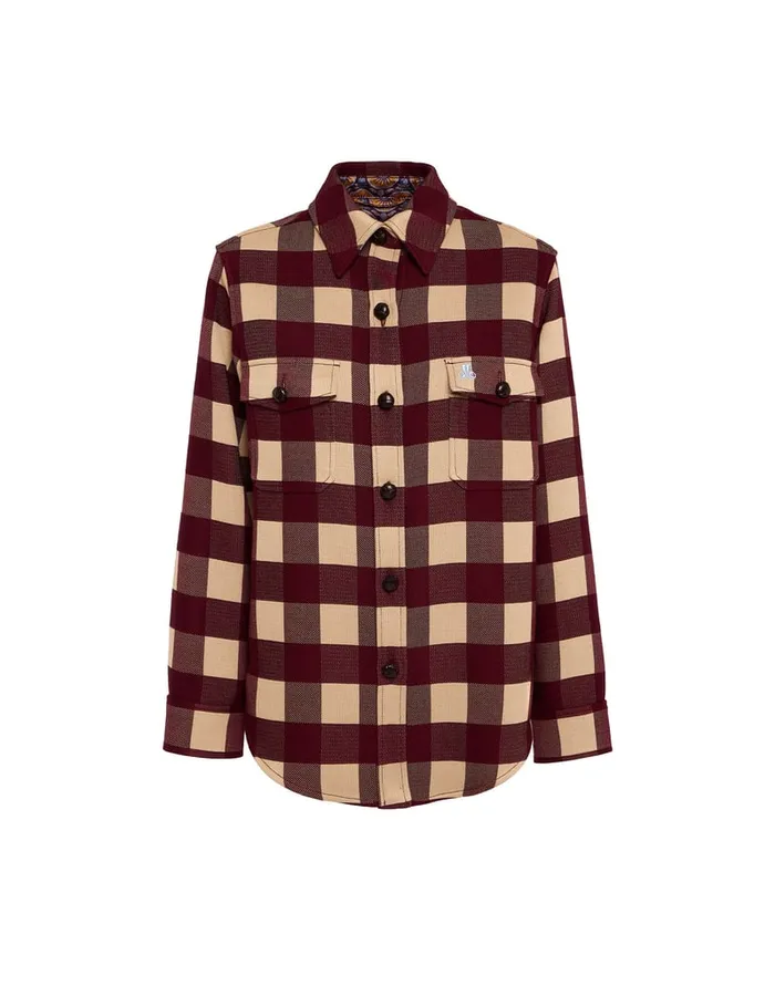 La Doublej Better Than Your Boyfriend039s Jacket Checkers Burgundy In Viscose Tailoring Women Outerwear