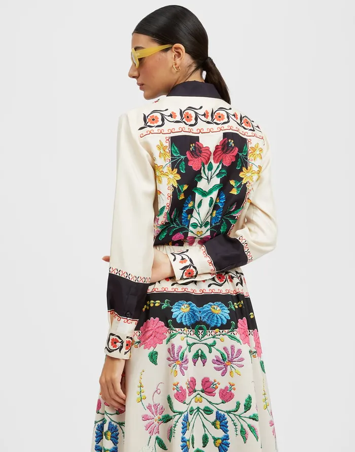 La Doublej Boy Shirt Plaza Place Ivory In Silk Twill Women Shirts and Tops