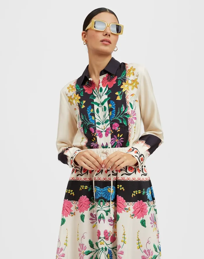 La Doublej Boy Shirt Plaza Place Ivory In Silk Twill Women Shirts and Tops