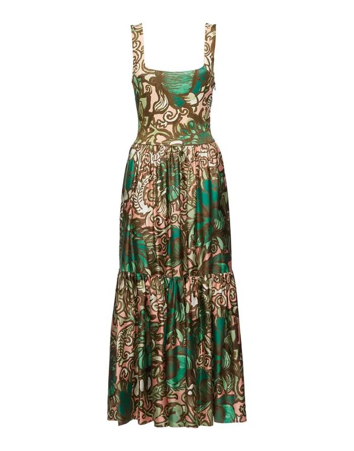 La Doublej Capri Dress Anemone Pink In Twill Silk Women Dresses