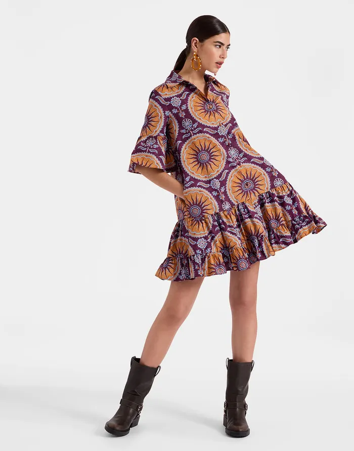 La Doublej Choux Dress Sovereign Purple In Summer Poplin Women Dresses