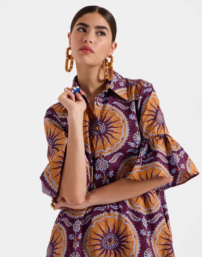 La Doublej Choux Dress Sovereign Purple In Summer Poplin Women Dresses