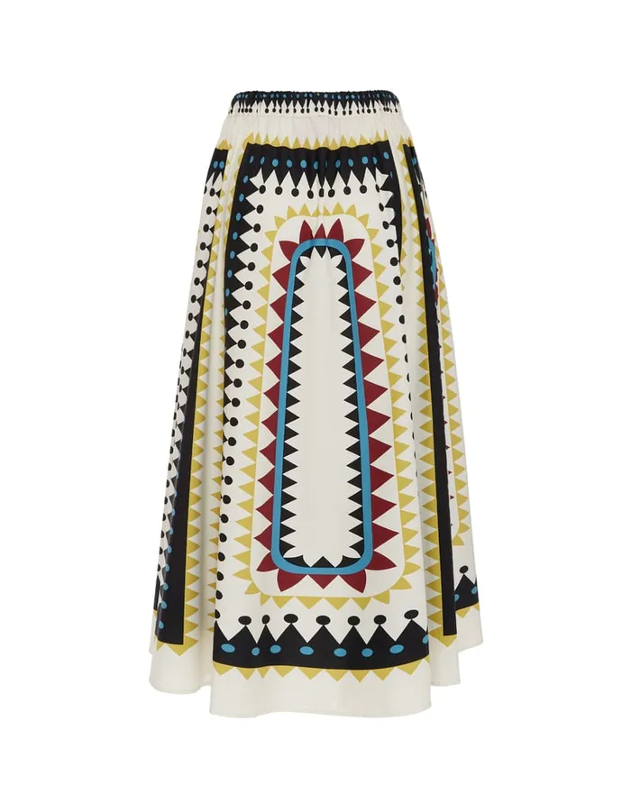 La Doublej Drawstring Skirt Doric Place Cream In Cotton Poplin Women Skirts