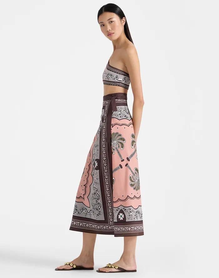 La Doublej Flipper Skirt Mirage Place Pink In Cotton Muslin Women Skirts