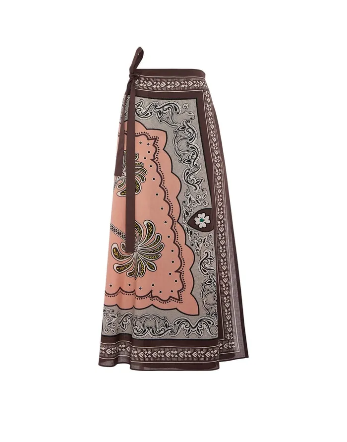 La Doublej Flipper Skirt Mirage Place Pink In Cotton Muslin Women Skirts