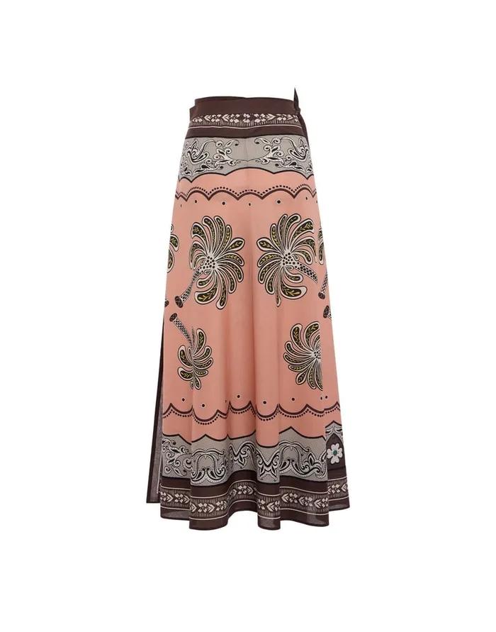 La Doublej Flipper Skirt Mirage Place Pink In Cotton Muslin Women Skirts