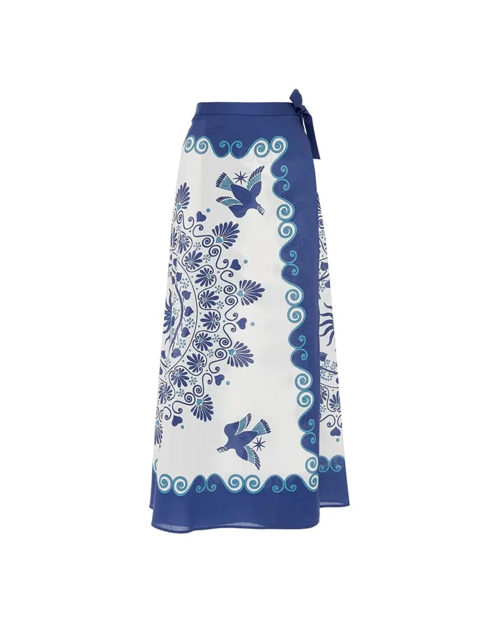 La Doublej Flipper Skirt Olympus Place Cream In Cotton Voile Women Skirts