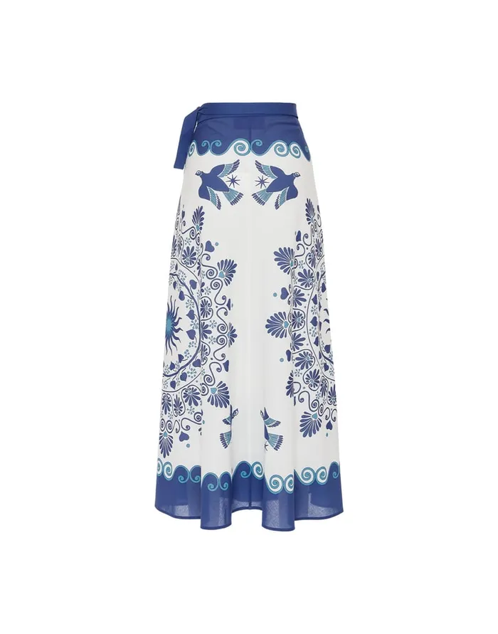 La Doublej Flipper Skirt Olympus Place Cream In Cotton Voile Women Skirts