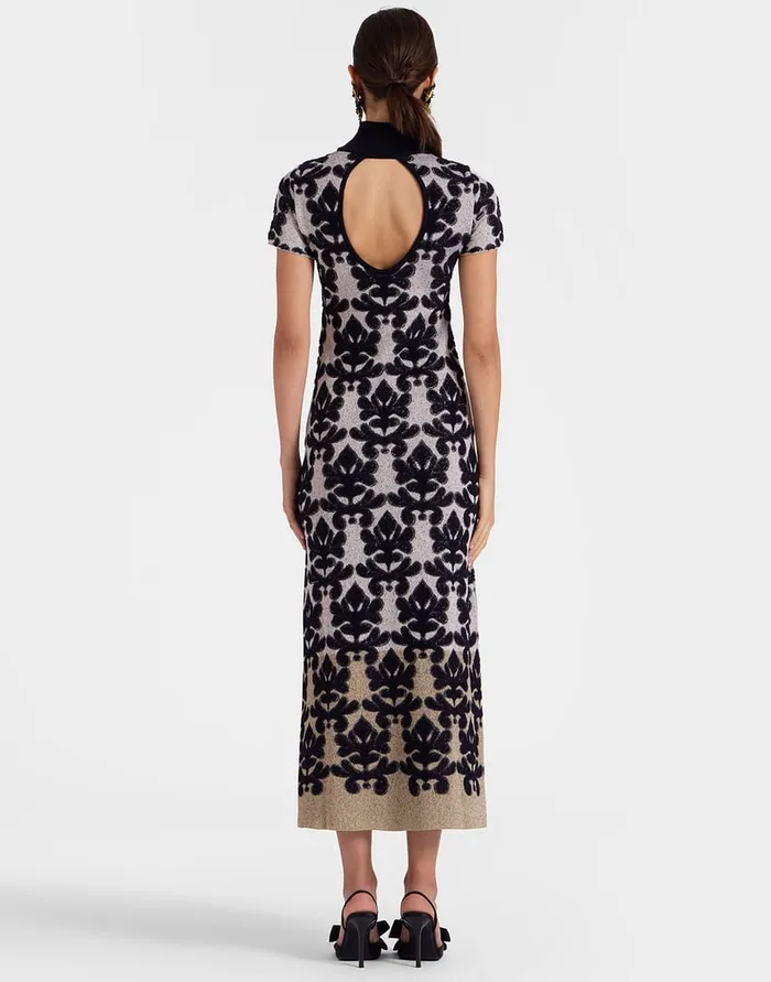 La Doublej Herald Long Dress Herald Silver In Jacquard Women Dresses