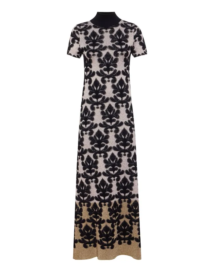 La Doublej Herald Long Dress Herald Silver In Jacquard Women Dresses